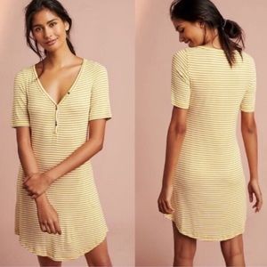 Pure + Good by Anthropologie yellow striped dress